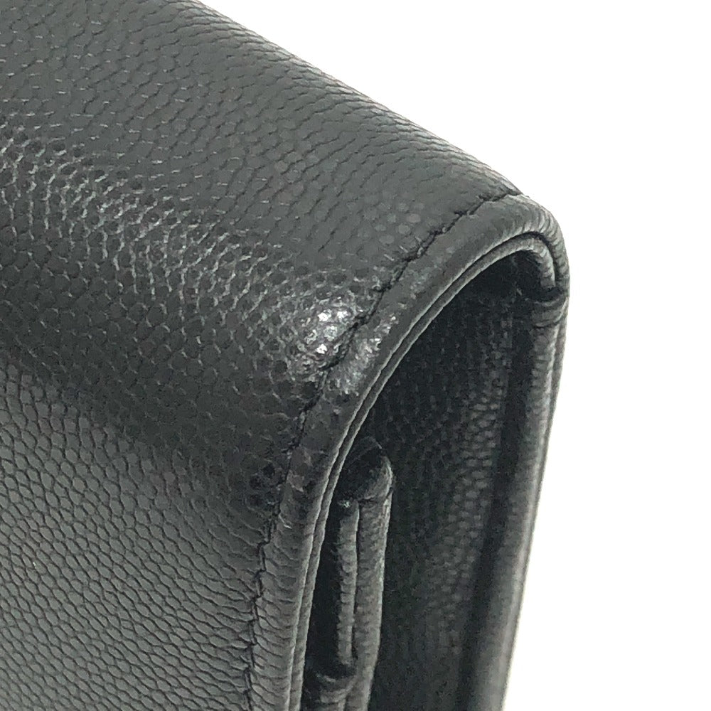 CHANEL メティエダール コレクション ココマーク グレインド シャイニー チェーンウォレット ショルダーバッグ カーフスキン レディース ブラック