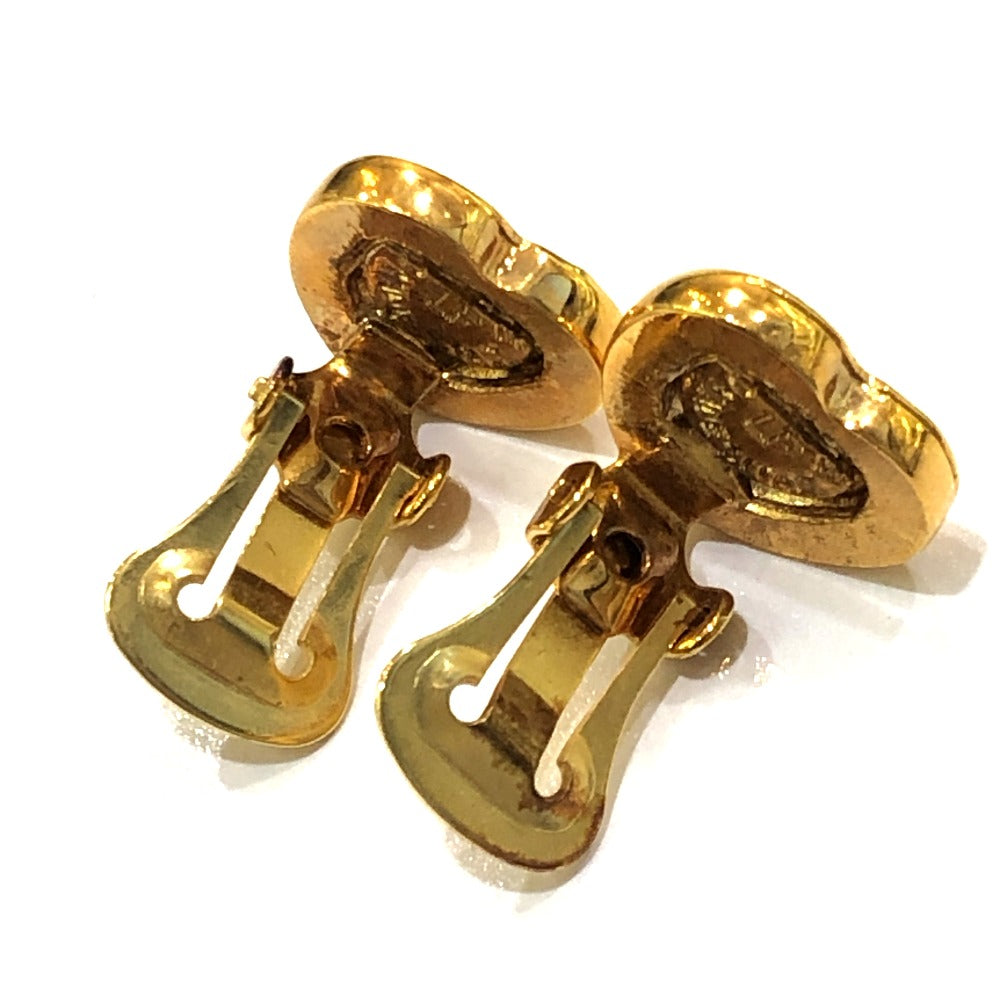 CELINE ヴィンテージ ロゴ ハート アクセサリー ファッションジュエリー クリップ式 イヤリング メタル レディース ゴールド