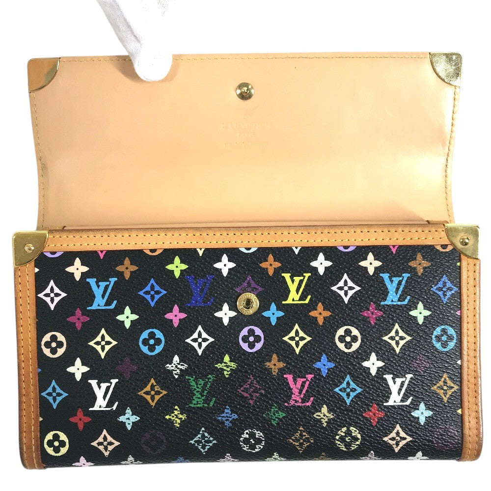 LOUIS VUITTON Ｍ92658 ポルトトレゾール インターナショナル 三つ折り 財布 ウォレット ロングウォレット 長財布 モノグラムマルチカラーキャンバス ユニセックス ノワール ブラック