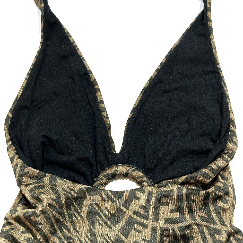 FENDI Apparel Zucca Swimwear Swimsuit Swimsuit Polyurethane Women's Brown