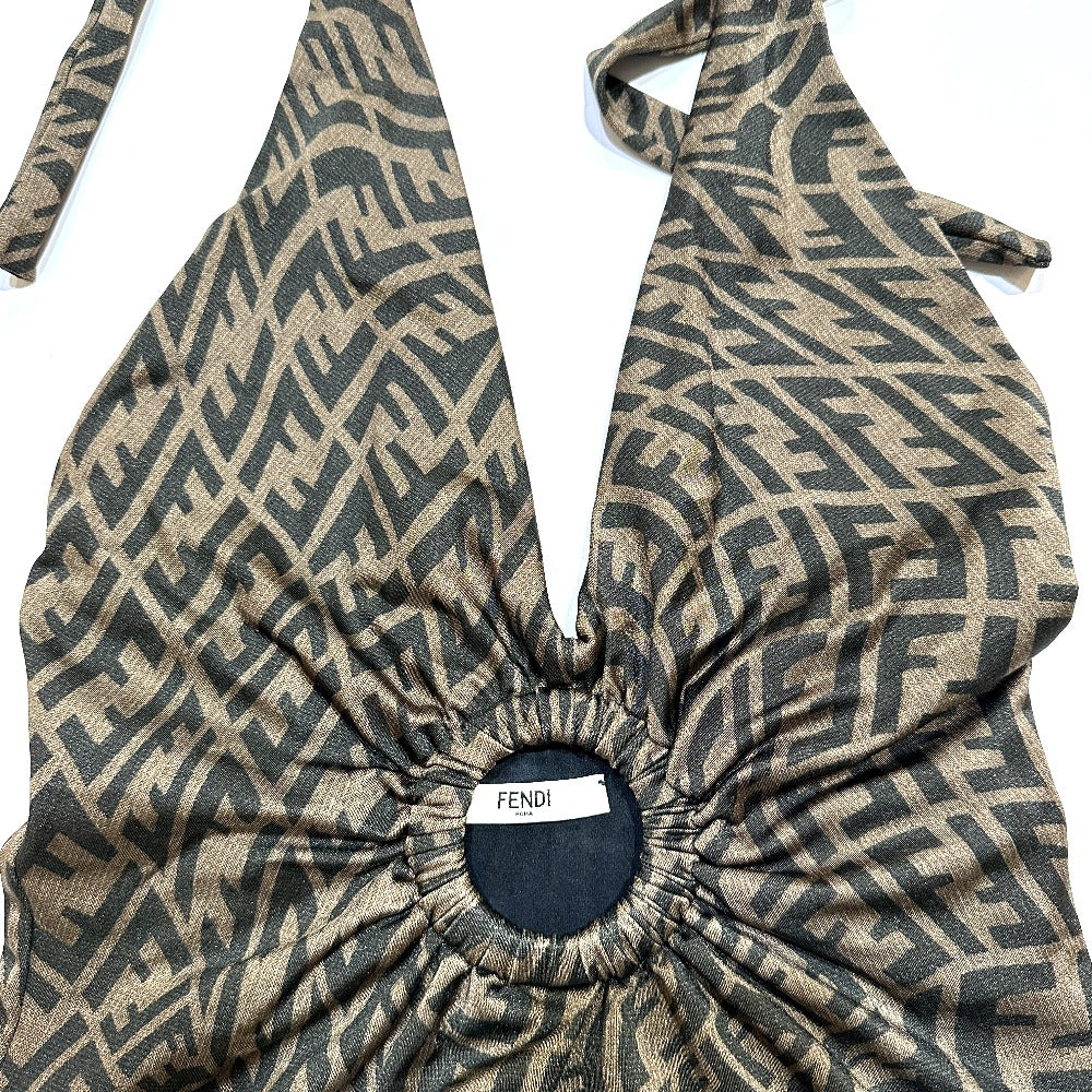 FENDI Apparel Zucca Swimwear Swimsuit Swimsuit Polyurethane Women's Brown