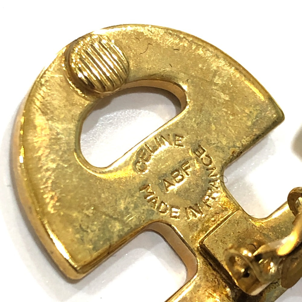 CELINE ヴィンテージ ロゴ アクセサリー ファッションジュエリー クリップ式 イヤリング メタル レディース ゴールド