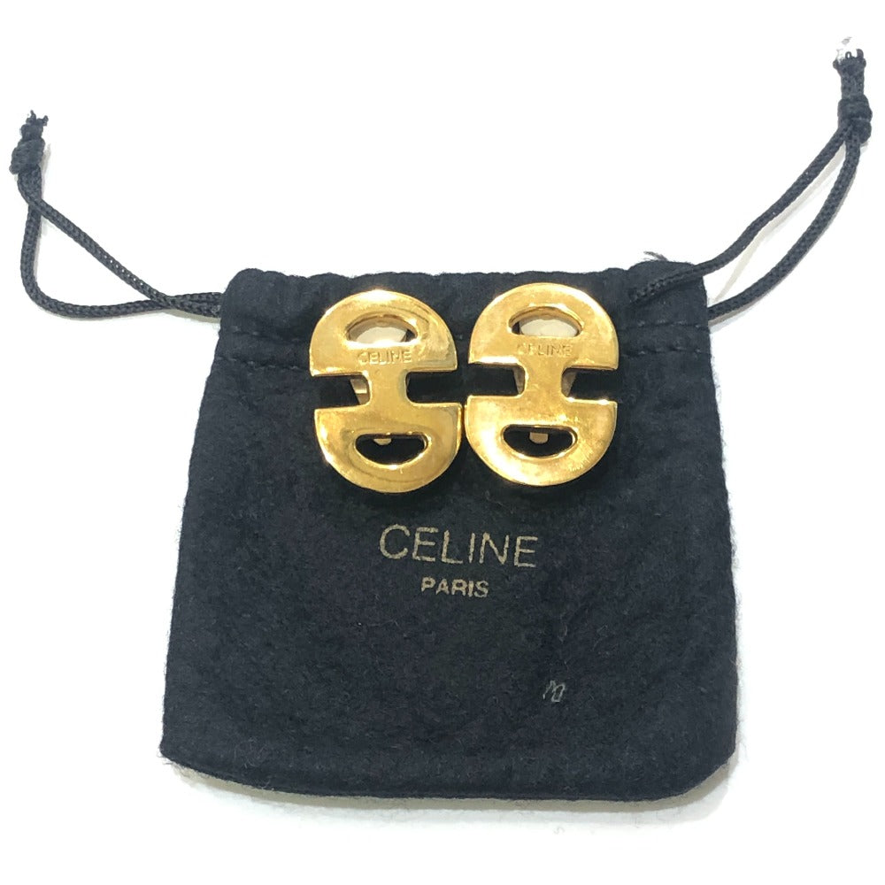 CELINE ヴィンテージ ロゴ アクセサリー ファッションジュエリー クリップ式 イヤリング メタル レディース ゴールド