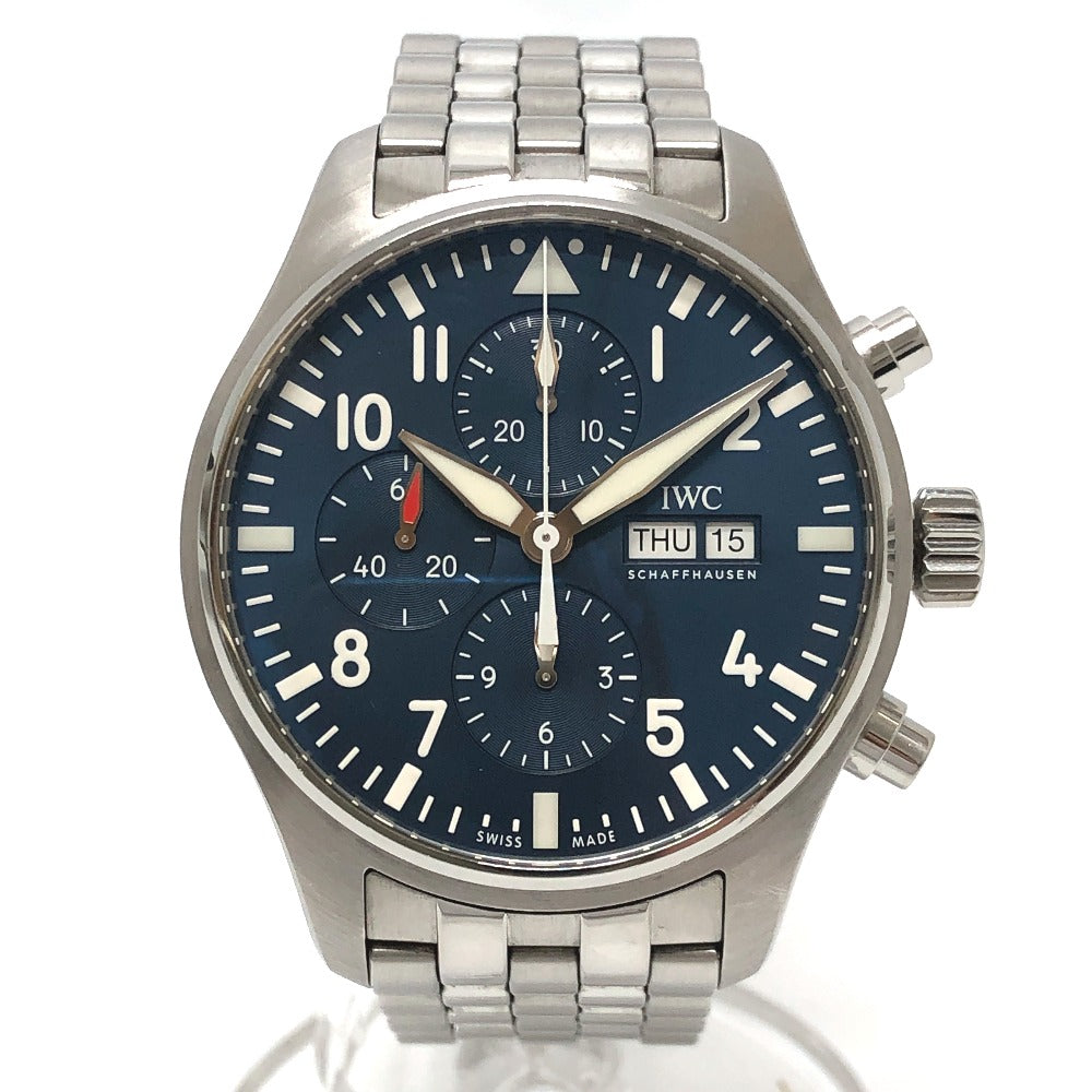 IWC SCHAFFHAUSEN IW377717 Pilot's Watch Petite Prince Day-Date Chronograph Automatic The Little Prince Wristwatch SS Silver Used