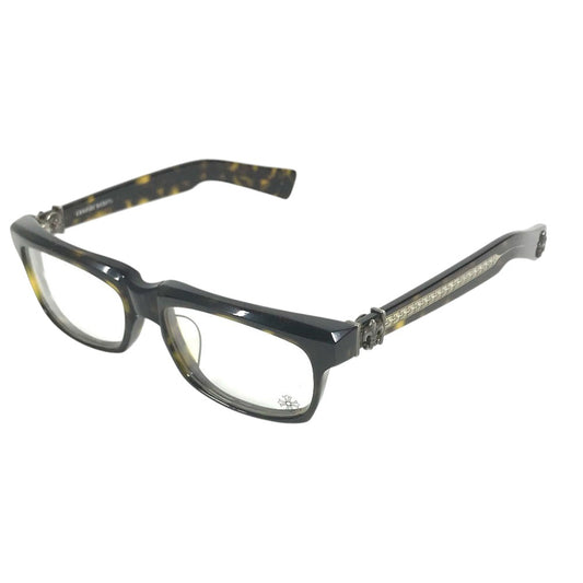 CHROME HEARTS SPLAT-A Tortoiseshell Pattern Non-Prescription Eyeglasses (Fashion Glasses) glasses Plastic Brown Used