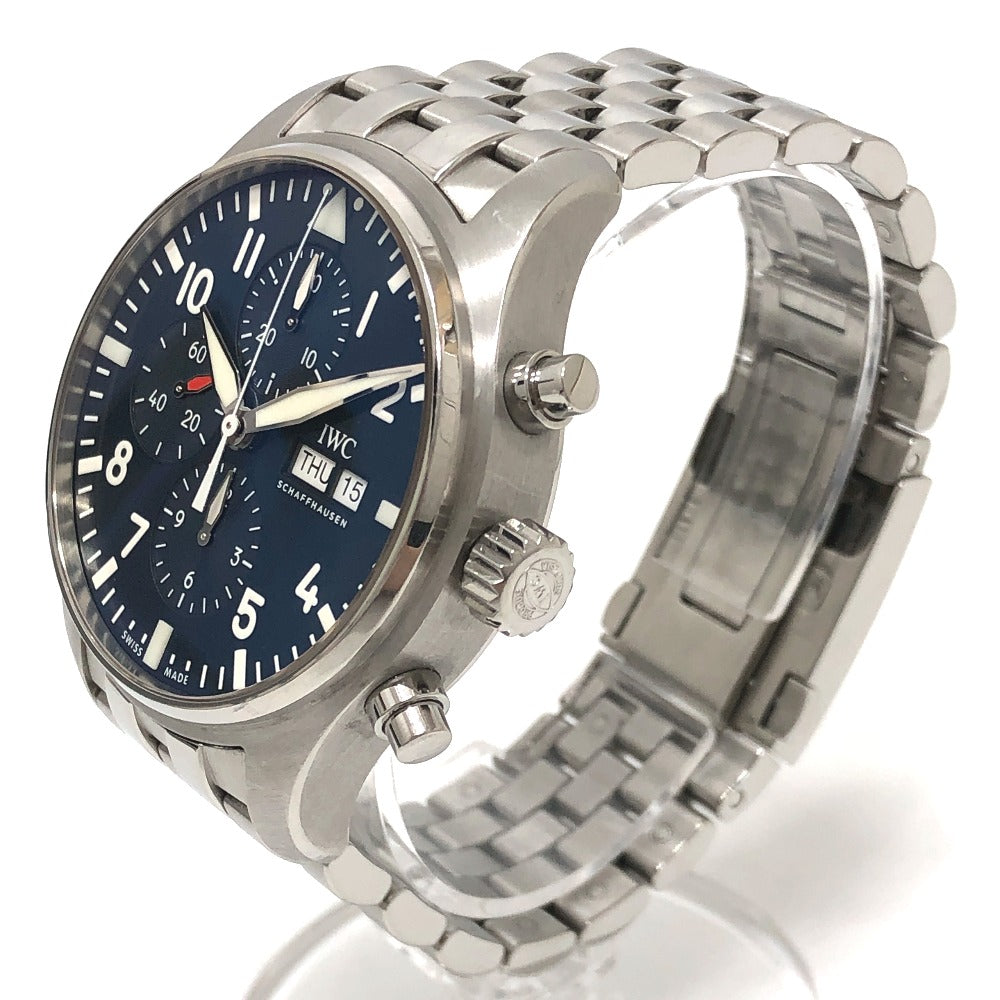 IWC SCHAFFHAUSEN IW377717 Pilot's Watch Petite Prince Day-Date Chronograph Automatic The Little Prince Wristwatch SS Silver Used