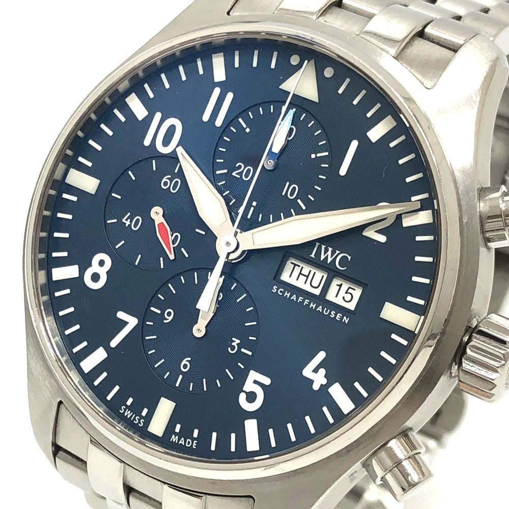 IWC SCHAFFHAUSEN IW377717 Pilot's Watch Petite Prince Day-Date Chronograph Automatic The Little Prince Wristwatch SS Silver Used