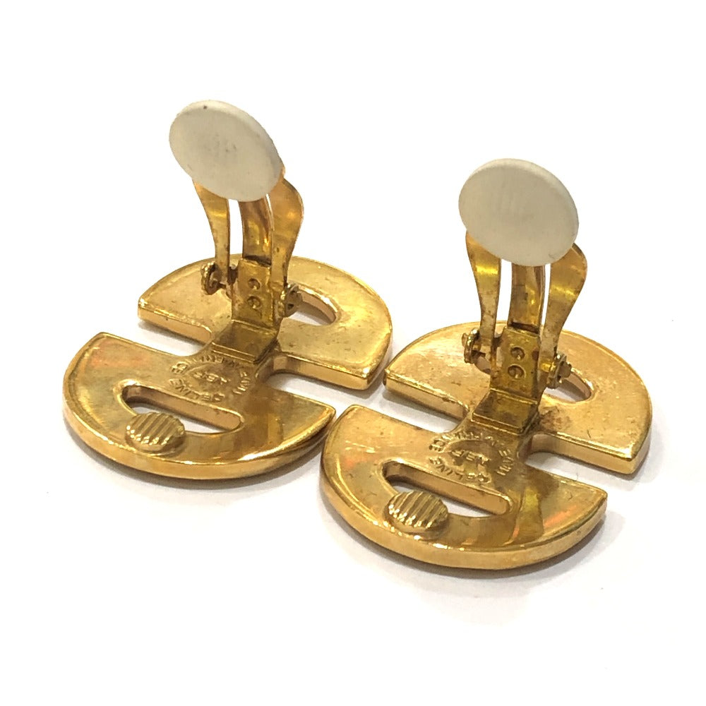 CELINE ヴィンテージ ロゴ アクセサリー ファッションジュエリー クリップ式 イヤリング メタル レディース ゴールド