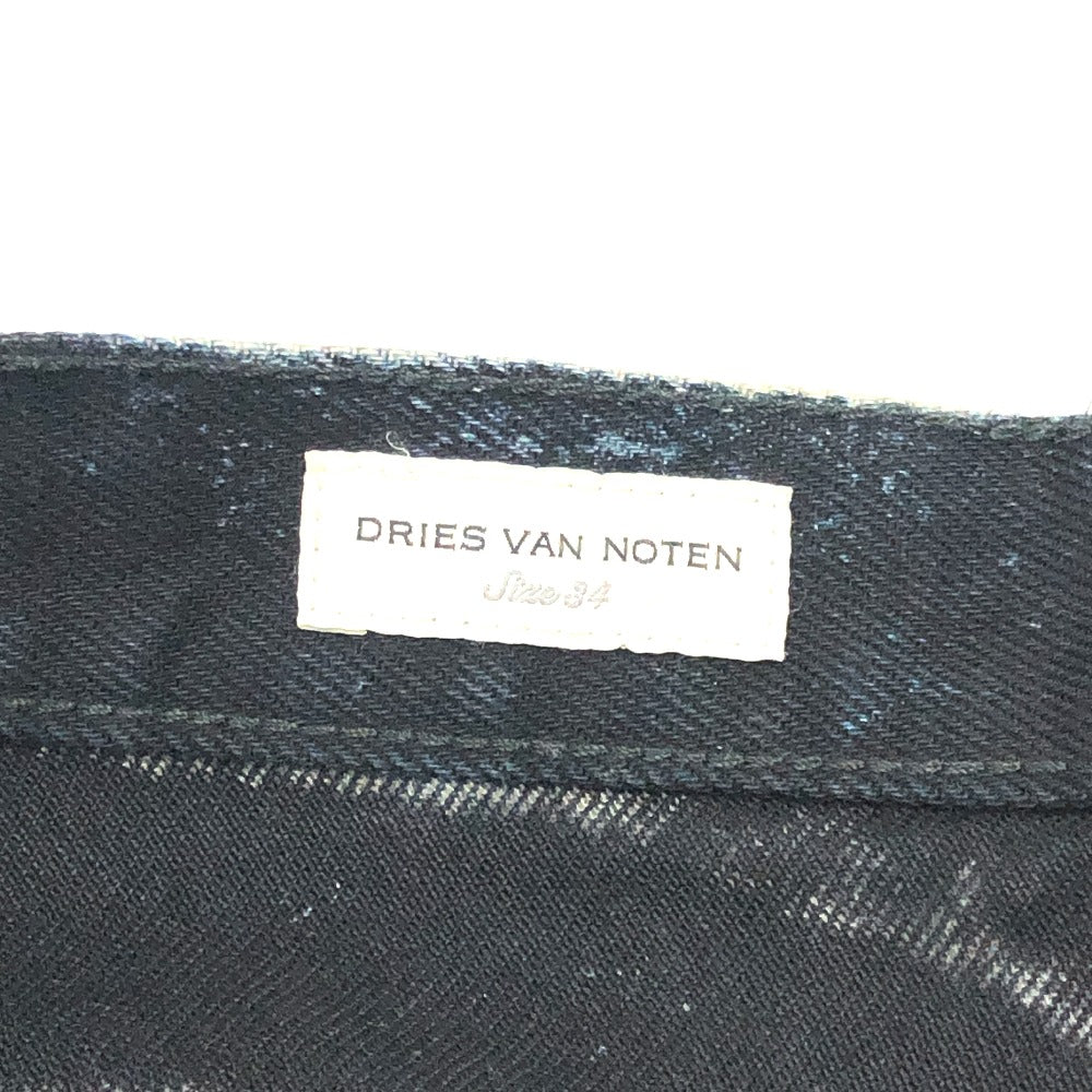 DRIES VAN NOTEN ブリーチ加工 アパレル デニム タイトスカート ボトムス ロングスカート コットン レディース ブラック