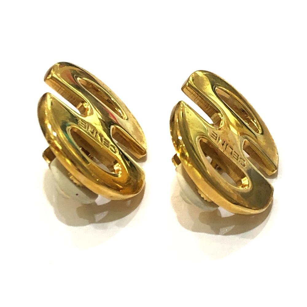 CELINE ヴィンテージ ロゴ アクセサリー ファッションジュエリー クリップ式 イヤリング メタル レディース ゴールド