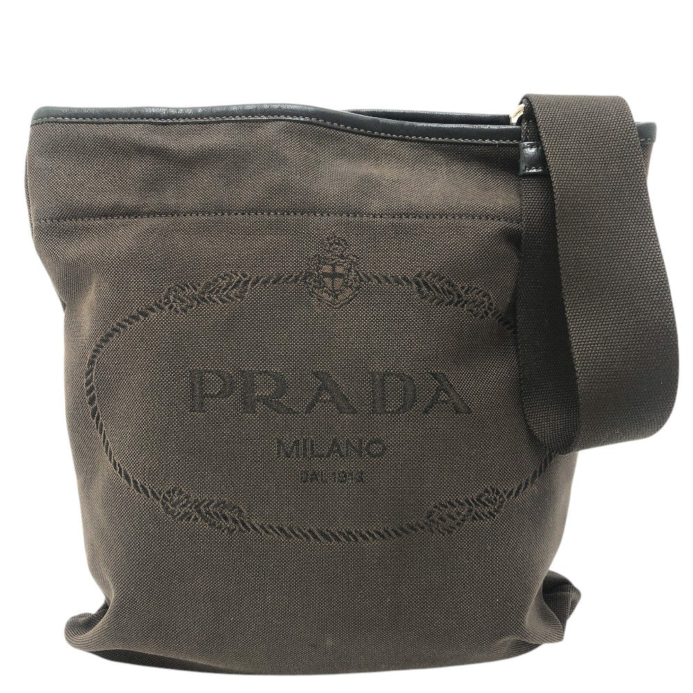 PRADA VA0655 Logo jacquard Crossbody bag, shoulder bag, pouch, one shoulder bag Shoulder Bag Canvas Brown Used