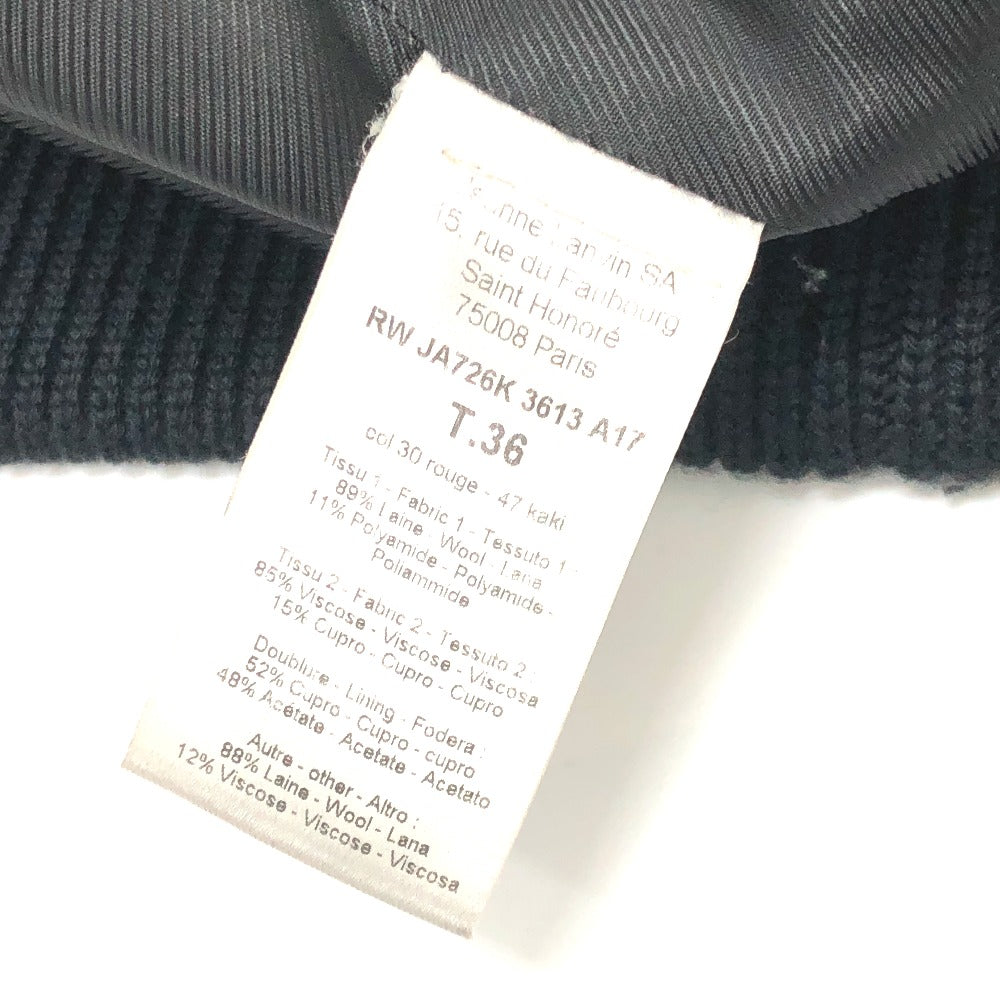 LANVIN JA726K 3613 オーバーサイズ バーシティジャケット スタジャン アウター コート ブルゾン ウール レディース ブラック