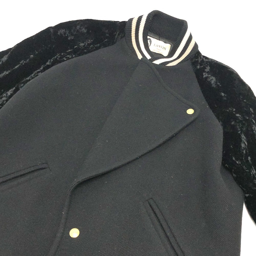 LANVIN JA726K 3613 オーバーサイズ バーシティジャケット スタジャン アウター コート ブルゾン ウール レディース ブラック