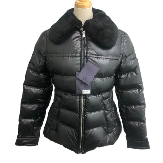 PRADA 290796 22AW トライアングルプレート アパレル アウター ファー付き ダウンジャケット ナイロン レディース ブラック