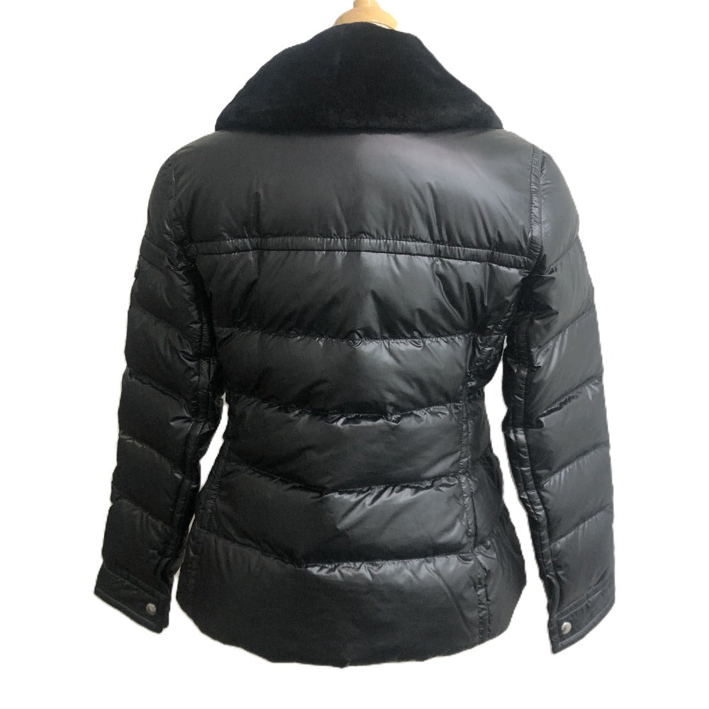 PRADA 290796 22AW Triangle Plate Apparel Outerwear Fur-trimmed Down Jacket Nylon Women's Black