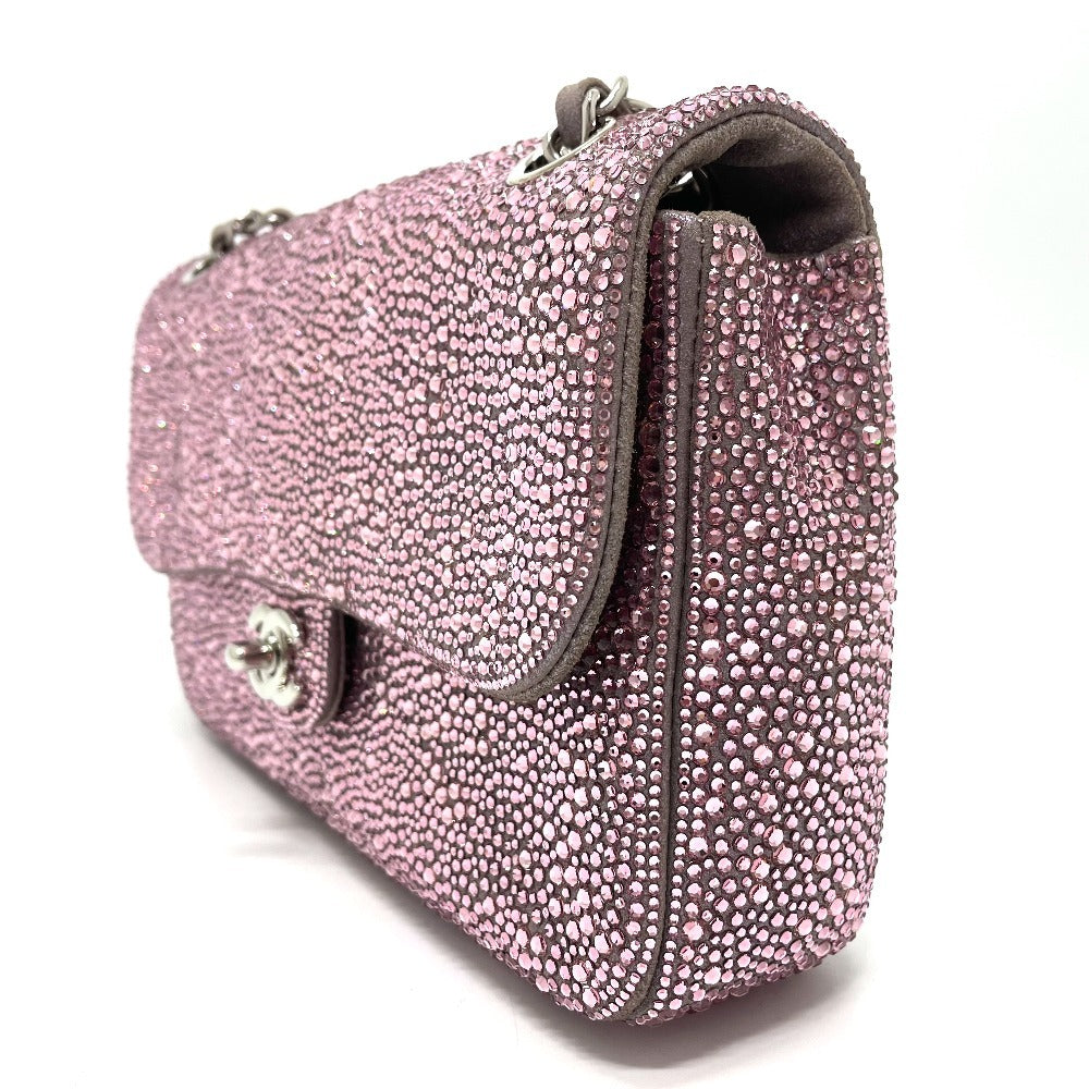 CHANEL ラスベガス ベラージオ店限定 CC ココマーク スワロフスキー カバン Wチェーン ショルダーバッグ スワロフスキー レディース ピンク - brandshop-reference