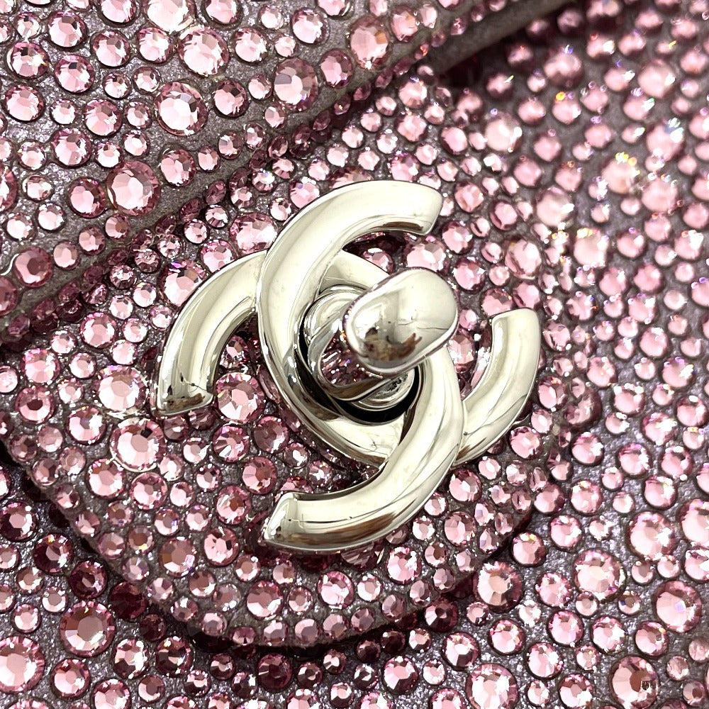 CHANEL ラスベガス ベラージオ店限定 CC ココマーク スワロフスキー カバン Wチェーン ショルダーバッグ スワロフスキー レディース ピンク - brandshop-reference