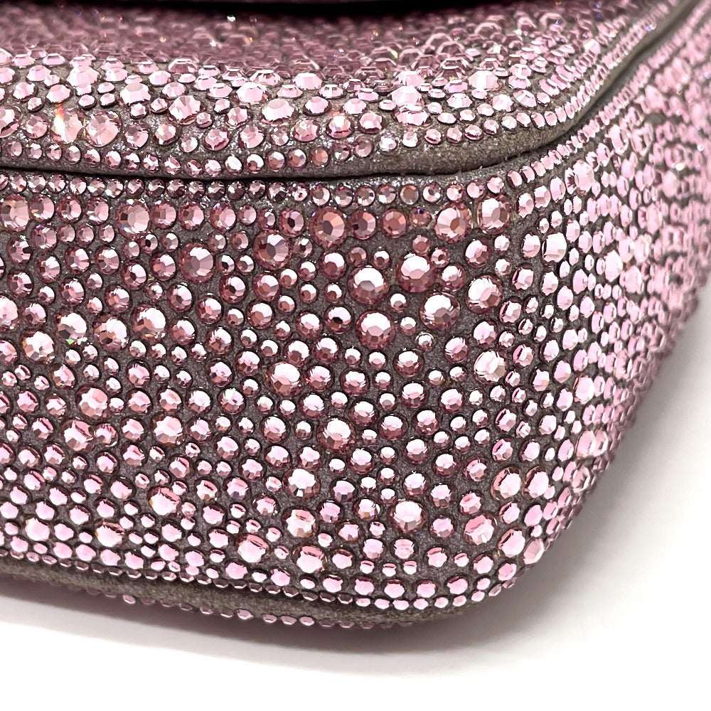 CHANEL ラスベガス ベラージオ店限定 CC ココマーク スワロフスキー カバン Wチェーン ショルダーバッグ スワロフスキー レディース ピンク - brandshop-reference