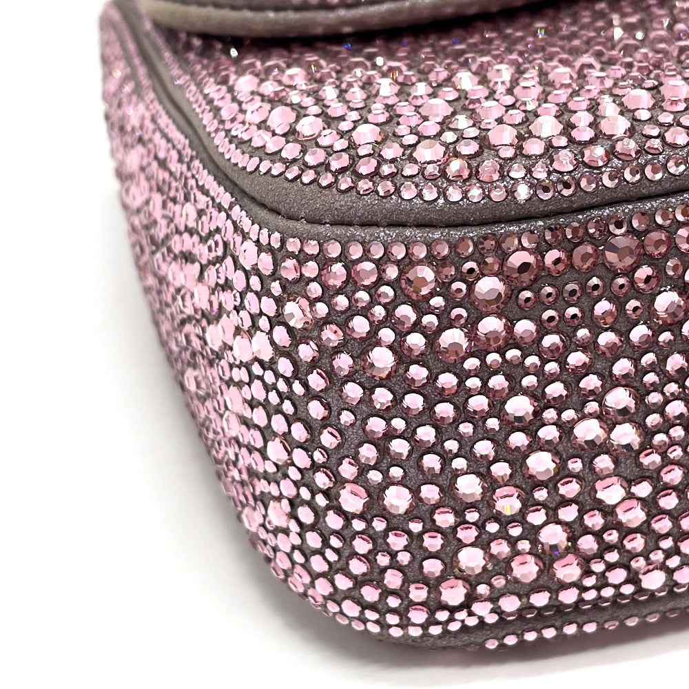 CHANEL ラスベガス ベラージオ店限定 CC ココマーク スワロフスキー カバン Wチェーン ショルダーバッグ スワロフスキー レディース ピンク - brandshop-reference