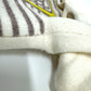 HERMES Button-Collar Striped Knit Sweater, Cashmere, Women's, White x Gray x Yellow