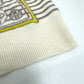 HERMES Button-Collar Striped Knit Sweater, Cashmere, Women's, White x Gray x Yellow