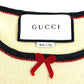 GUCCI 501400 Ribbon Apparel Top, Short Sleeve Cashmere Knit, Women's, Beige