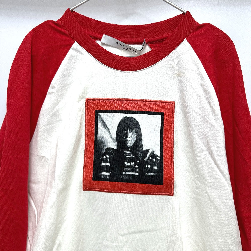 GIVENCHY 17W7269651 Printed Embroidered Oversized Long Sleeve T-Shirt Dress, Cotton, Unisex, White, Red and White