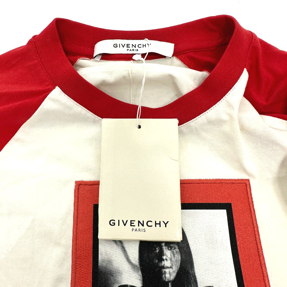 GIVENCHY 17W7269651 Printed Embroidered Oversized Long Sleeve T-Shirt Dress, Cotton, Unisex, White, Red and White