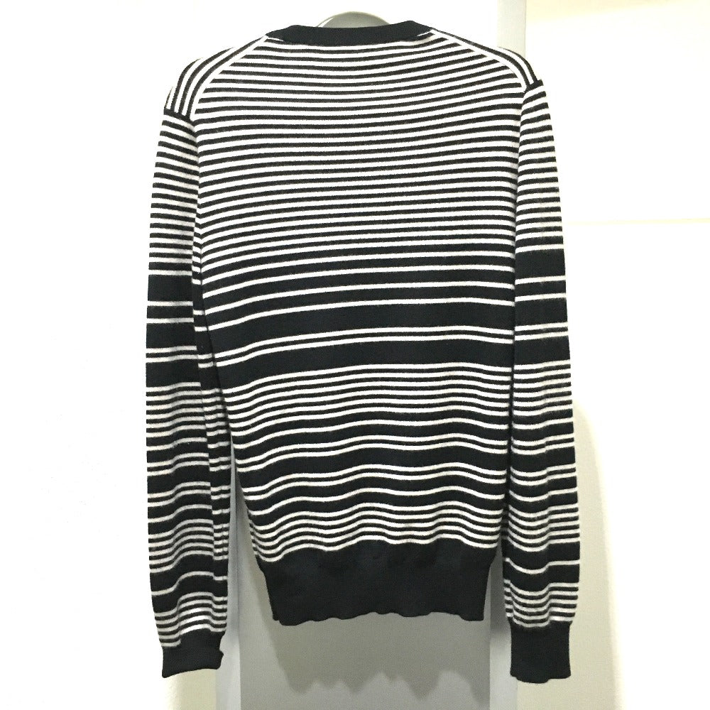 DOLCE &amp; GABBANA GP003K Border Patch Flower Cactus Pistol Long Sleeve Cashmere Sweater Men's Black/White