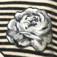 DOLCE &amp; GABBANA GP003K Border Patch Flower Cactus Pistol Long Sleeve Cashmere Sweater Men's Black/White