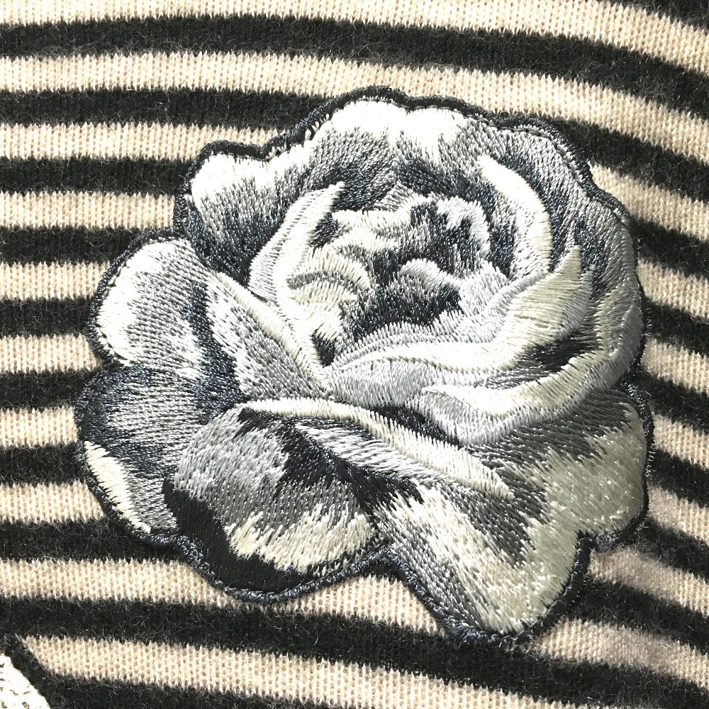 DOLCE &amp; GABBANA GP003K Border Patch Flower Cactus Pistol Long Sleeve Cashmere Sweater Men's Black/White