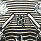 DOLCE &amp; GABBANA GP003K Border Patch Flower Cactus Pistol Long Sleeve Cashmere Sweater Men's Black/White