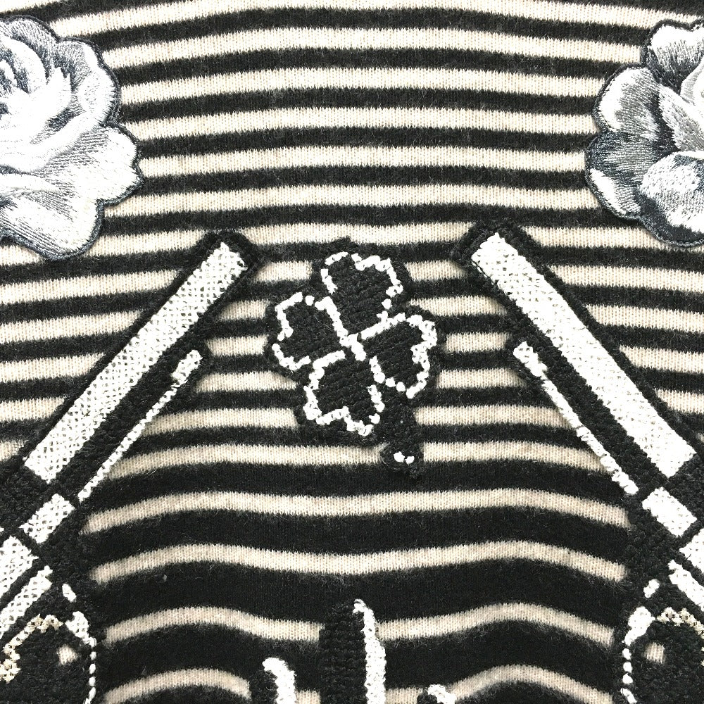 DOLCE &amp; GABBANA GP003K Border Patch Flower Cactus Pistol Long Sleeve Cashmere Sweater Men's Black/White
