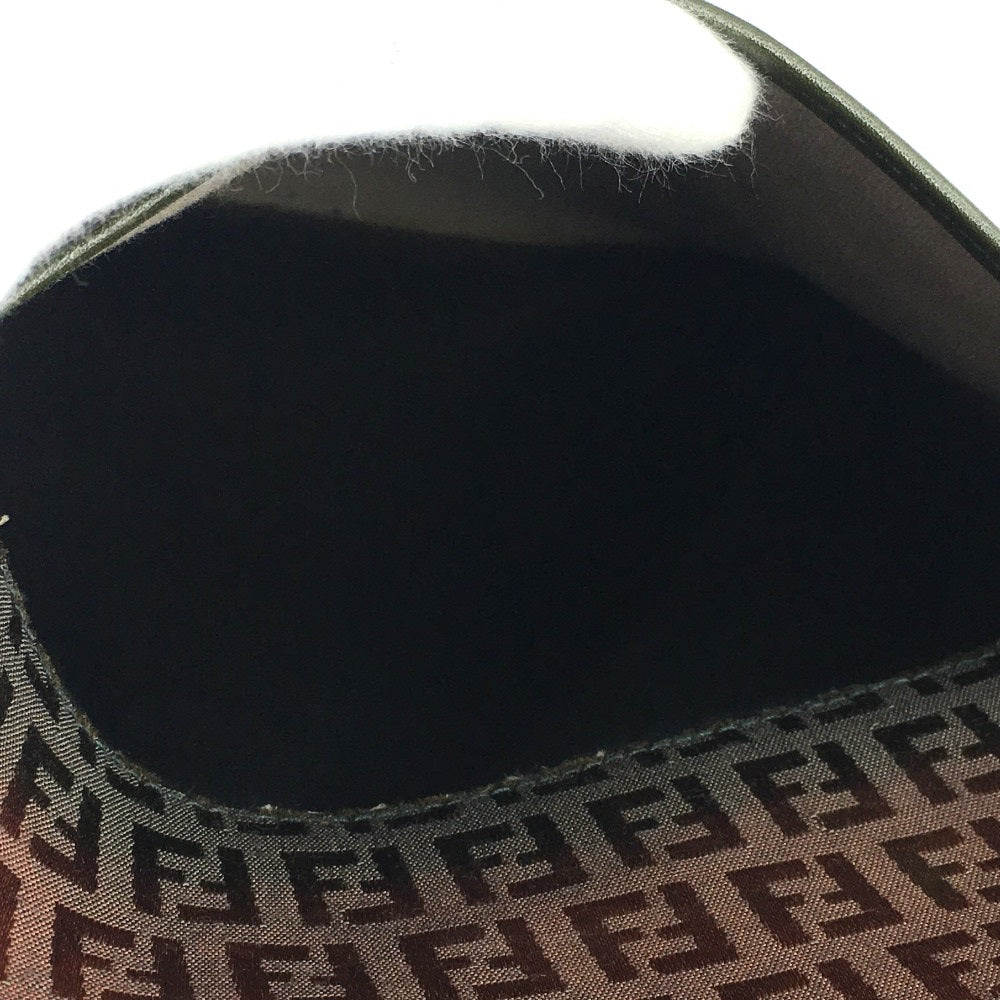 FENDI Zucchino Zucca Logo Pochette, Vintage, Adjustable Shoulder Bag, PVC/Leather, Women's, Brown, Khaki, Brown