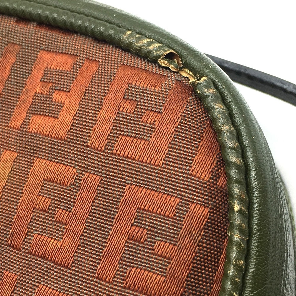 FENDI Zucchino Zucca Logo Pochette, Vintage, Adjustable Shoulder Bag, PVC/Leather, Women's, Brown, Khaki, Brown