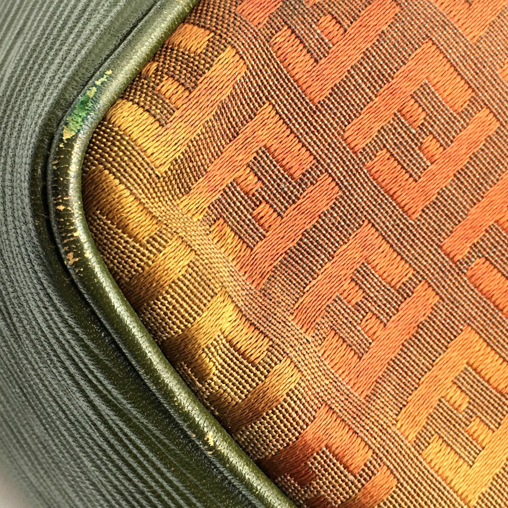 FENDI Zucchino Zucca Logo Pochette, Vintage, Adjustable Shoulder Bag, PVC/Leather, Women's, Brown, Khaki, Brown