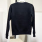 CHANEL P52492 15B Camellia-embellished shoulder zipper sweatshirt, cotton, women's, black, black and blue