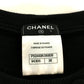 CHANEL P52492 15B Camellia-embellished shoulder zipper sweatshirt, cotton, women's, black, black and blue