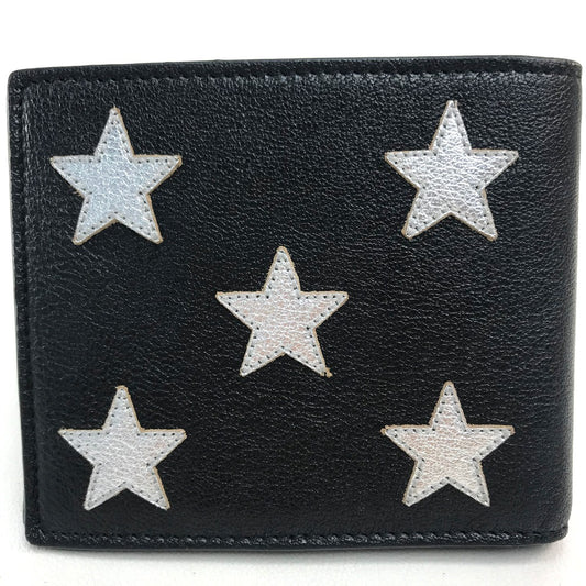 SAINT LAURENT PARIS 361320 Star Patchwork Leather Men's Black Black x Silver