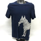 LOUIS VUITTON Chapman Horse and Zebra Print Short Sleeve T-Shirt, Cotton, Men's, Navy Blue