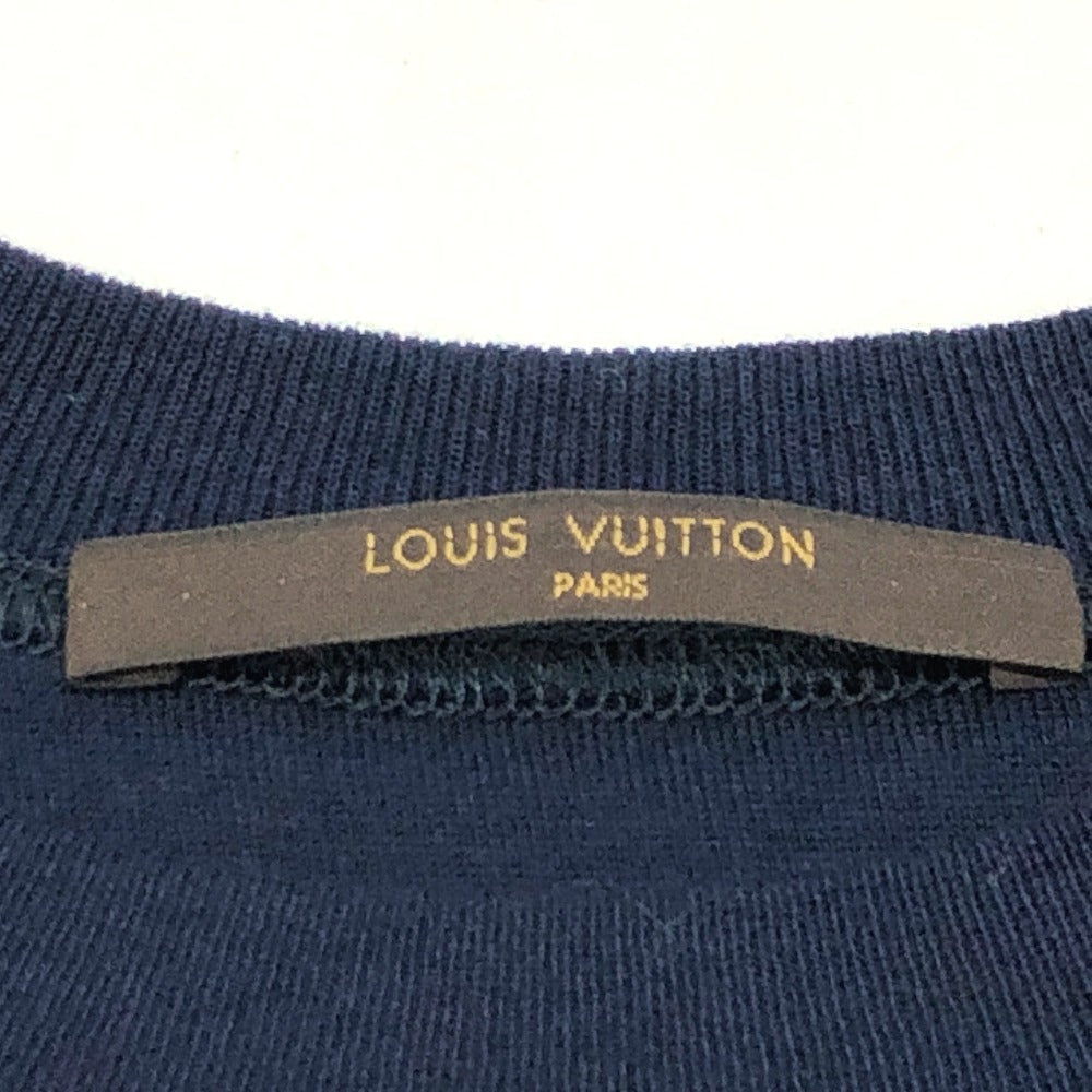 LOUIS VUITTON Chapman Horse and Zebra Print Short Sleeve T-Shirt, Cotton, Men's, Navy Blue