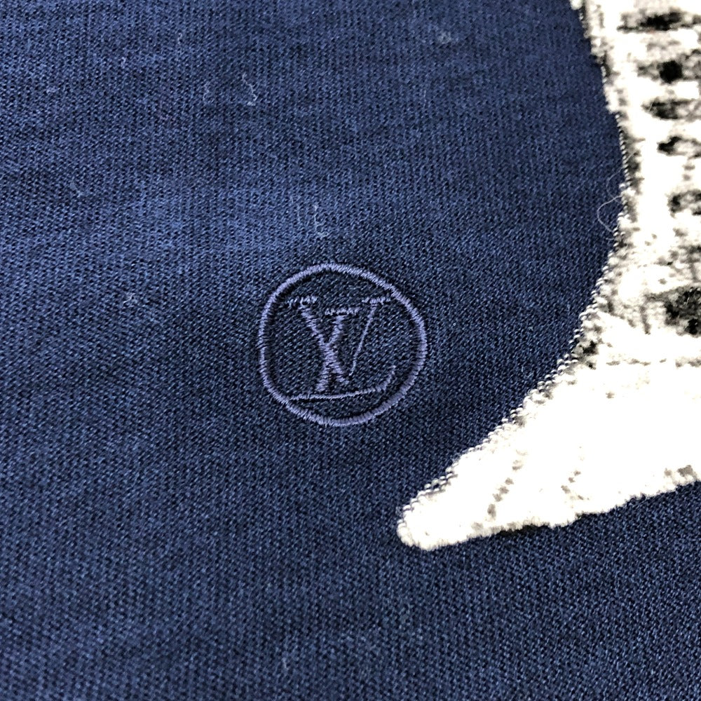 LOUIS VUITTON Chapman Horse and Zebra Print Short Sleeve T-Shirt, Cotton, Men's, Navy Blue