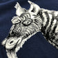 LOUIS VUITTON Chapman Horse and Zebra Print Short Sleeve T-Shirt, Cotton, Men's, Navy Blue
