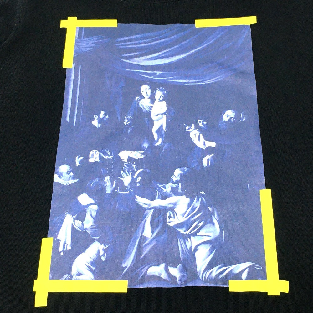 OFF-WHITE OMBA003F17003016 Seeing Things CARAVAGGIO PAINTING Rosario Sweatshirt, Men's, Black, Cotton