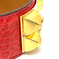HERMES コリエドシアン バングル アクセサリー ブレスレット レザー レディース ブーゲンビリア レッド系×ゴールド金具