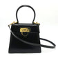 Salvatore Ferragamo AQ-212193 Gancini Shoulder Bag/Handbag, 2-Way Leather, Women's, Black