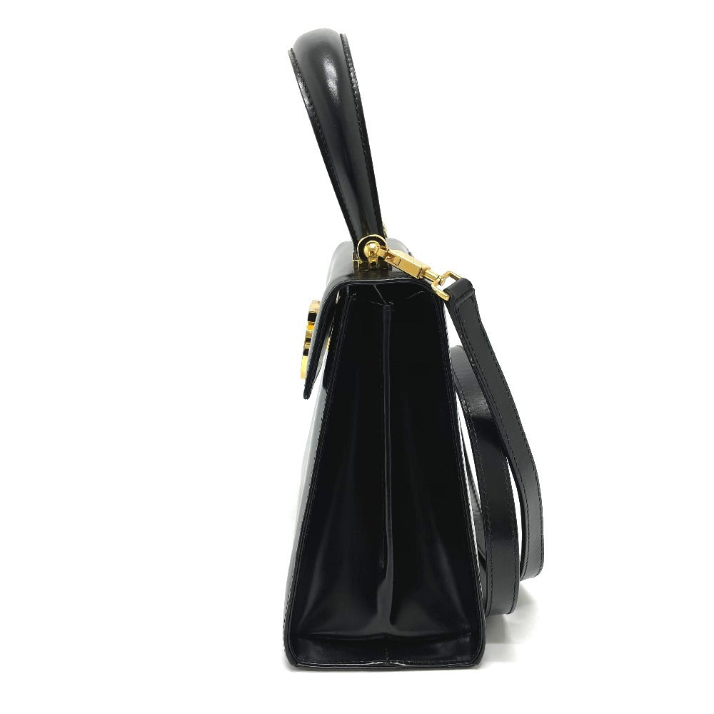 Salvatore Ferragamo AQ-212193 Gancini Shoulder Bag/Handbag, 2-Way Leather, Women's, Black