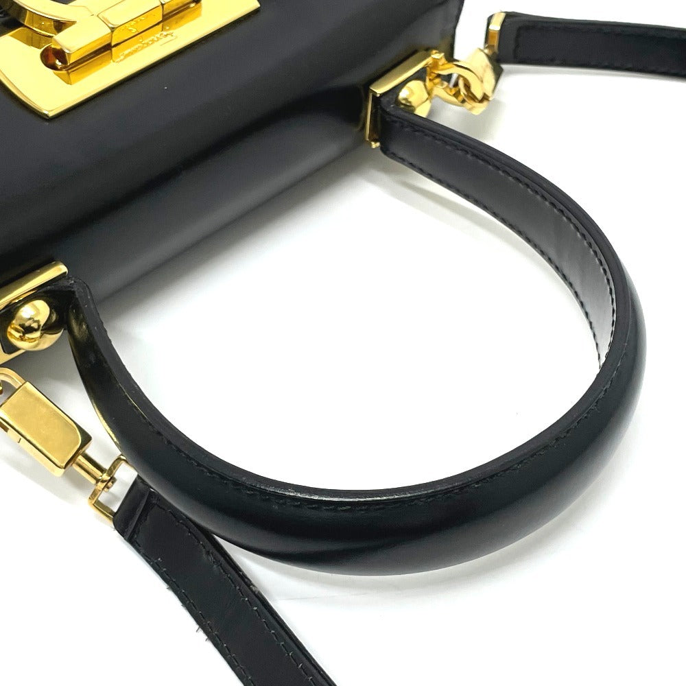 Salvatore Ferragamo AQ-212193 Gancini Shoulder Bag/Handbag, 2-Way Leather, Women's, Black