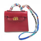 HERMES Kelly Twilly Bag Strap Accessory Charm Tadelakt Women's Rouge vif Red