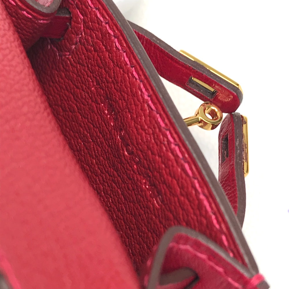 HERMES Kelly Twilly Bag Strap Accessory Charm Tadelakt Women's Rouge vif Red